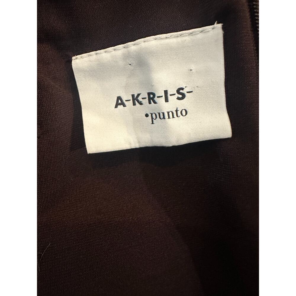 Akris Punto Sheath Dress Crochet Mesh Cap Sleeves Eggplant Purple Women's Size 8 - Picture 11 of 16